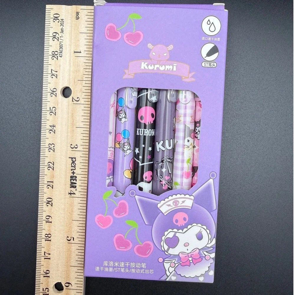 Gel Pens 6 Piece‎ Set 0.5mm Black Ink Fast Drying Retractable